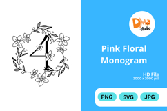 Pink Floral Monogram Product Image 1