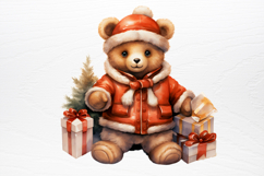 Christmas Teddy Bear Sublimation Clipart PNG Product Image 4