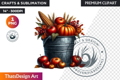 Rustic Harvest Fall clipart PNG, Autumn Pumpkin thanksgiving Product Image 1