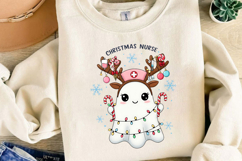 Cute Nurse Reindeer Sublimation, Christmas Png Product Image 4