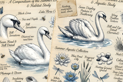 Summer Lake Swan Junk Journal Pages Product Image 4