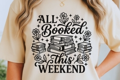 All Booked This Weekend Svg, Book Lover Svg, Book Club Svg. Product Image 5