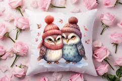 Couple Owl Valentines Day Clipart, Couple Owl Clipart Product Image 4