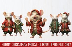 Funny Christmas Mouse Clipart Sublimation Product Image 1