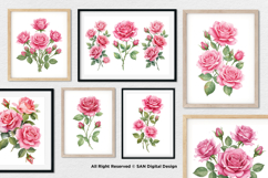 15 Bundle Watercolor Pink Rose Love Romantic Couple Feminine Product Image 4