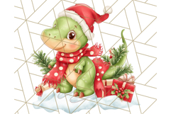 Christmas Dinosaur PNG Clipart, Cute Dino Holiday Art Png Product Image 4