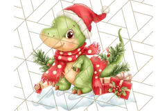 Christmas Dinosaur PNG Clipart, Cute Dino Holiday Art Png Product Image 4