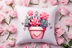 Pink Valentine Succulent Pot Clipart Product Image 4