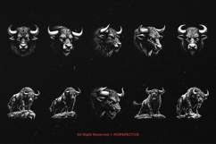 10 Bundle Dark Art Taurus Beast Bull Zodiac Animal with Horn Product Image 6