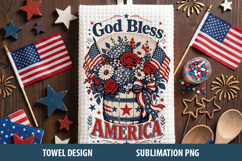 Happy 4th Of July kitchen Towel PNG | Patriotic Towel Design Product Image 4