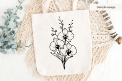 Hand Drawn Orchid Bouquet SVG Product Image 4