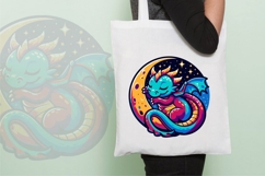 Cute Sleeping Dragon on Crescent Moon Product Image 4