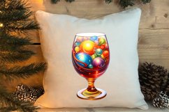 Christmas Wine Cup Sublimation Clipart Product Image 4