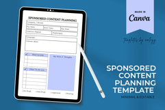 Canva Sponsored Content Planning Template, Influencer Market Product Image 2