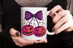 Retro Pumpkin Cherries Png, Girly Halloween Pumpkin Png. Product Image 4