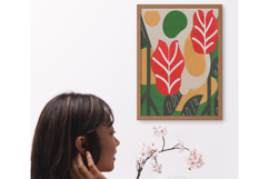 Red Tropical Leaves Abstract Embroidery Design Product Image 4