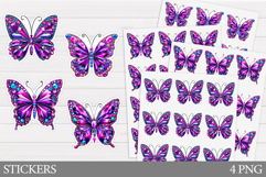 Diamond Butterfly Sticker. Butterfly Sticker Printable Product Image 1