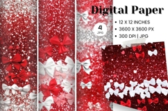 Bow Ribbon Background Bow Digital Paper Pattern Wallpaper_51 Product Image 1