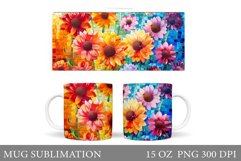 Flowers Mug Wrap Design. Flowers Mug Sublimation Product Image 1