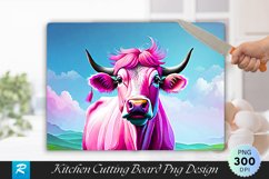Pink Cow Background Cutting Board sublimation Design Product Image 1