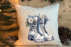 Cute Silver Christmas Watercolor Clipart, Christmas SVG Product Image 4