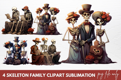 Skeleton Family Clipart Sublimation Product Image 1