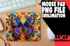 3D Butterfly Sublimation Mouse Pad - Colorful Design Product Image 1