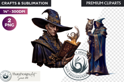 Fantasy wizard cliparts, sorcerer, spellcaster, mage Product Image 1