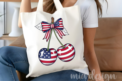 Patriotic Cherry PNG 4th Of July American Flag Sublimation Product Image 4