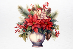 Christmas Flower Bouquet Clipart PNG Product Image 4