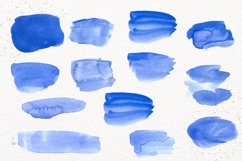 34 Blue Watercolor splash cliparts, Light Blue strokes Product Image 3
