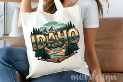 Idaho State PNG, Vintage Mountain River Elk Sublimation Product Image 4