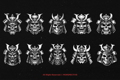 10 Bundle Dark Art Skull Samurai Mask Oni Japanese Demon Product Image 6