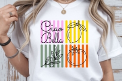Ciao Bella SVG | Italian Retro Grid | Lemon Tomato Olive PNG Product Image 4