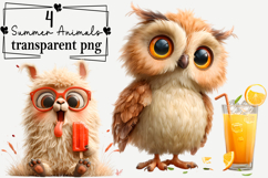Quirky Summer Animals Clipart Watercolor png Product Image 1