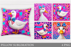 Patriotic Goose Pillow. Patriotic Pillow Sublimation Product Image 1