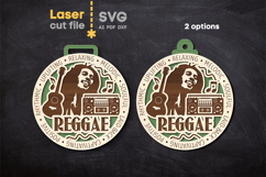 Reggae Music Medal SVG laser cut file for Glowforge Product Image 3