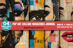 Pop Art Collage Magazines Journal PNG Product Image 1