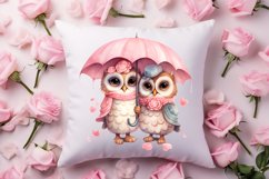 Couple Owl Valentines Day Clipart, Couple Owl Clipart Product Image 1