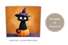 Kids Halloween Tumbler Wrap, Halloween Black Cat Tumbler Product Image 4