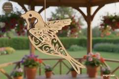 3D Hanging Sparrow Ornament Laser Cut | Glowforge | SVG Product Image 1