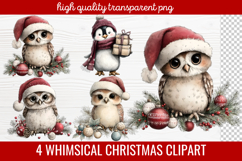 4 Whimsical Christmas Clipart | Cute Holiday PNG Set Product Image 1