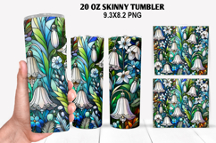 Florals Skinny Tumbler 20oz Wrap Design, Winter Tumbler PNG Product Image 1