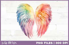 8 Watercolor Angel Wings Sublimation Clipart PNG Product Image 2