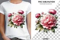 Watercolor Valentine flower png design for T-shirts Product Image 4