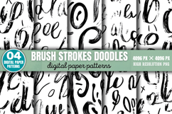 Brush strokes Doodles Digital Paper Background PNG Product Image 1