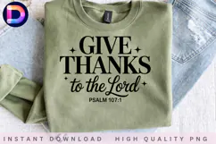 Give Thanks To The Lord Psalm 107:1 Christian Bible Verse Product Image 4