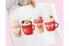Yarn Valentine Coffee PNG, Valentine Coffee Faux Yarn PNG Product Image 2