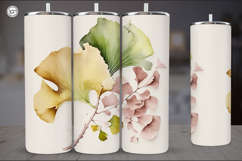 Ginkgo Tumbler Sublimation, 20 oz Tumbler Wrap Product Image 5