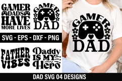 Dad Quotes SVG Design -Gamer dads have more lives Product Image 1